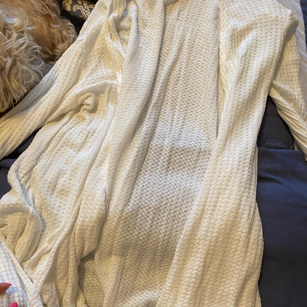 white cardigan